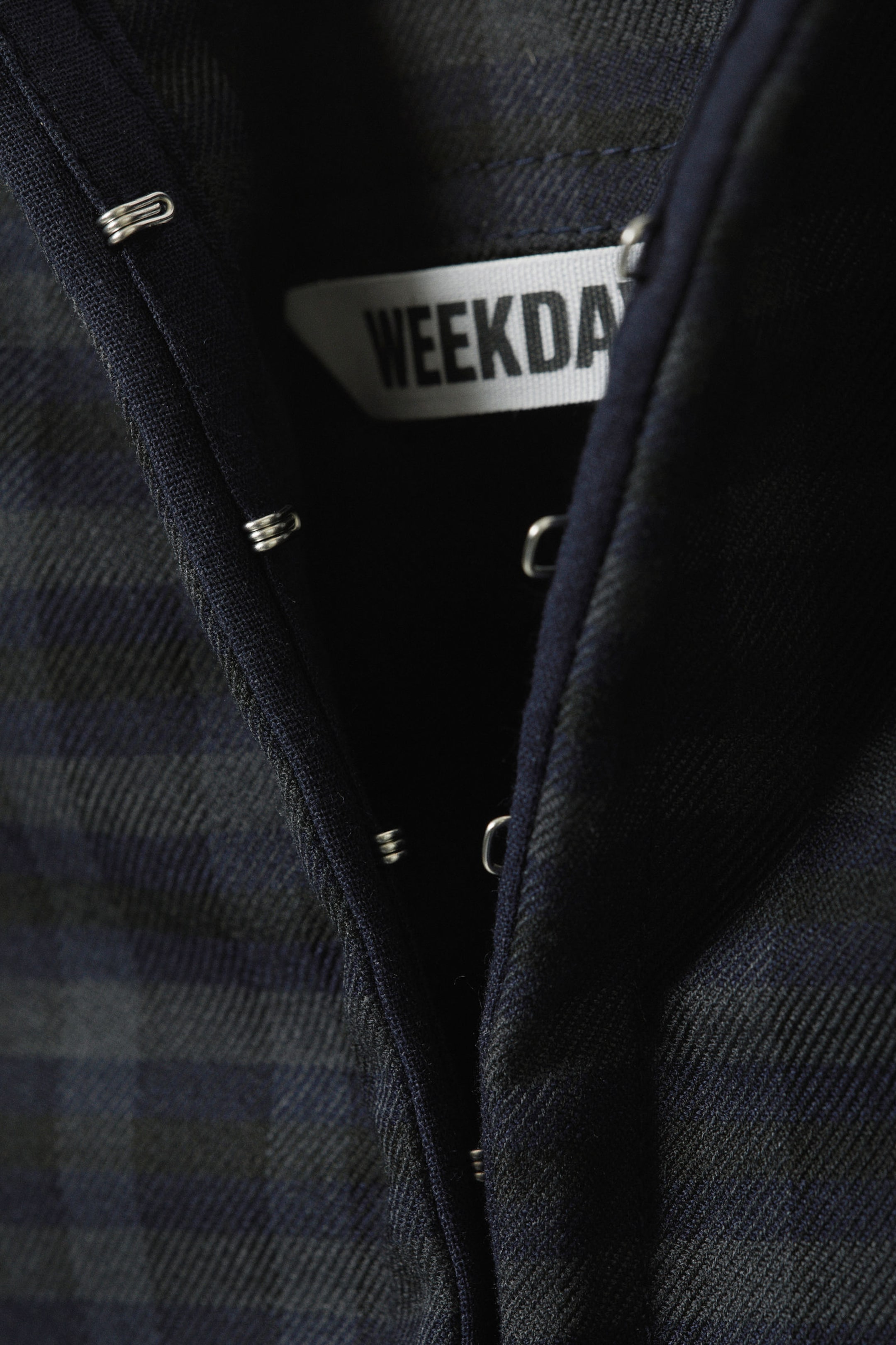Dark Blue Check - Short Halterneck Top - 2