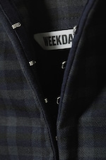 Mörkblå-rutig - Kort halterneck-topp - 1