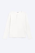 Dusty White - Long-sleeved cotton henley - 4