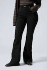 Black Rinse - Black - Glow Curve High Waisted Regular Flared Leg Jeans - 1