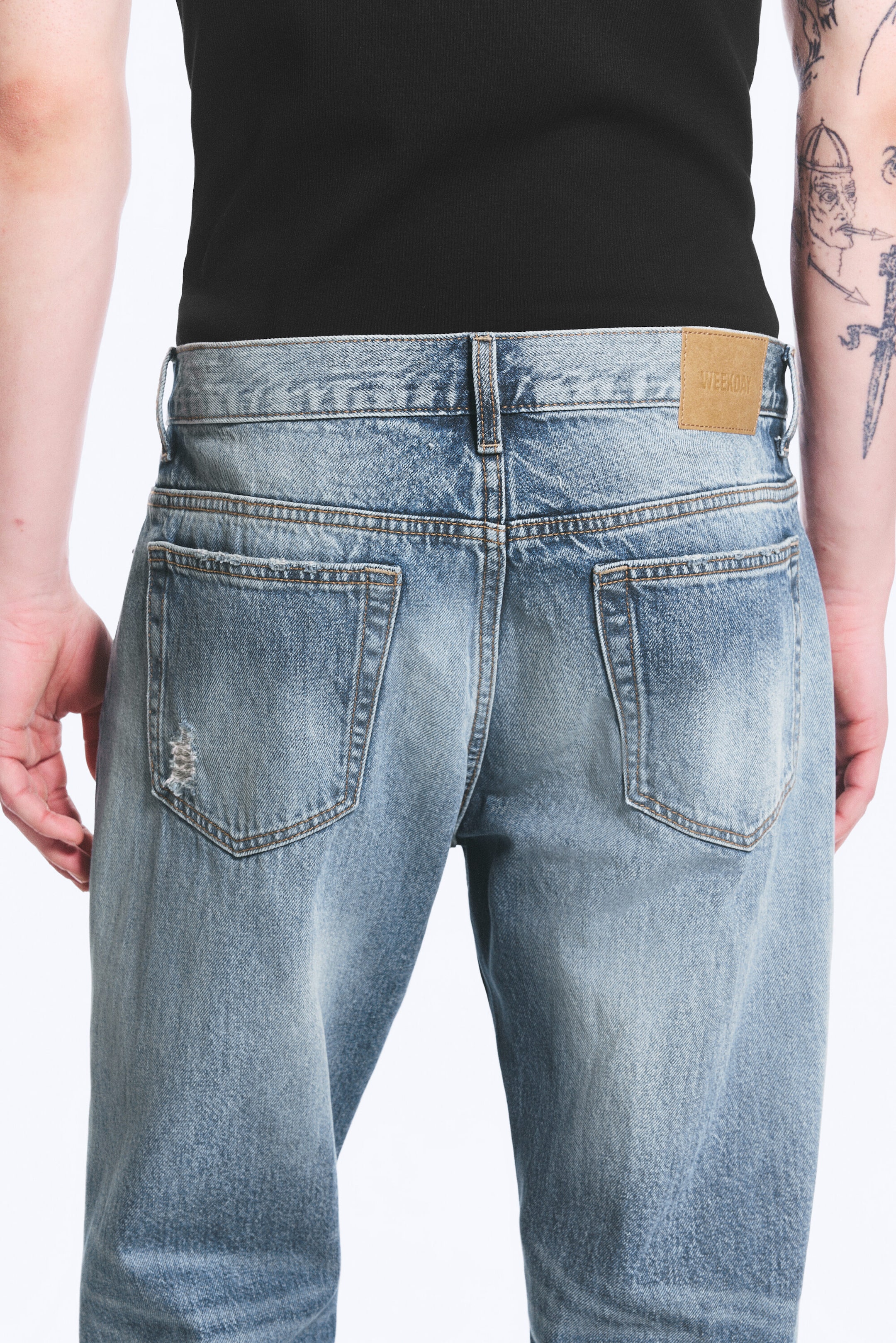 Blue Repair - Medium Blue - SPACE MID WAIST RELAXED STRAIGHT JEANS - 3
