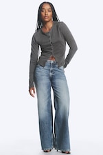 Blue Horses - Medium Blue - Paz Mid Rise Wide Jeans - 1