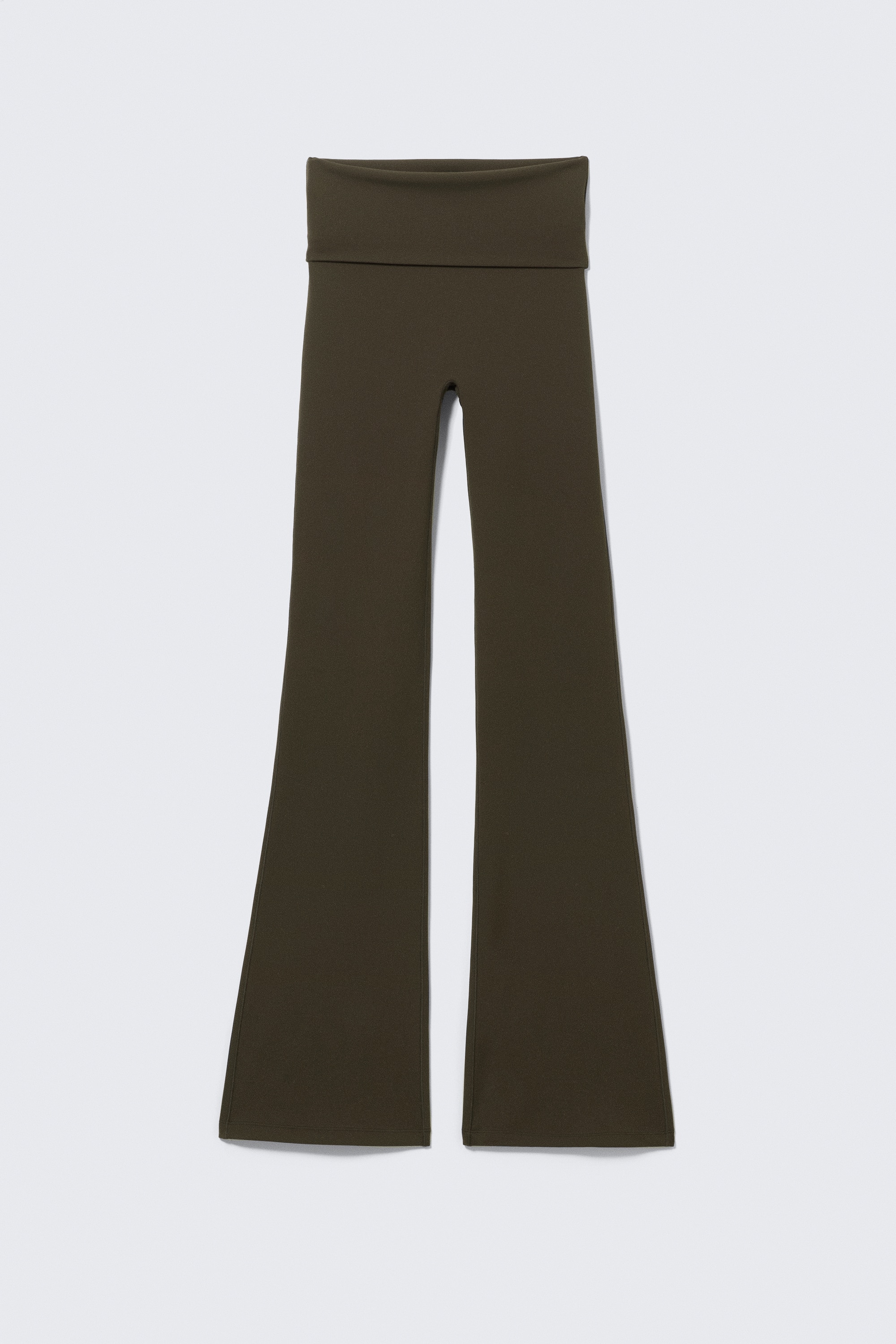 Yoga-Leggings mit umgeschlagener Taille - Dark Brown/Light Dusty Grey/Schwarz/Weiß/Dark Grey/Dunkelbraun/Dunkles Khakigrün