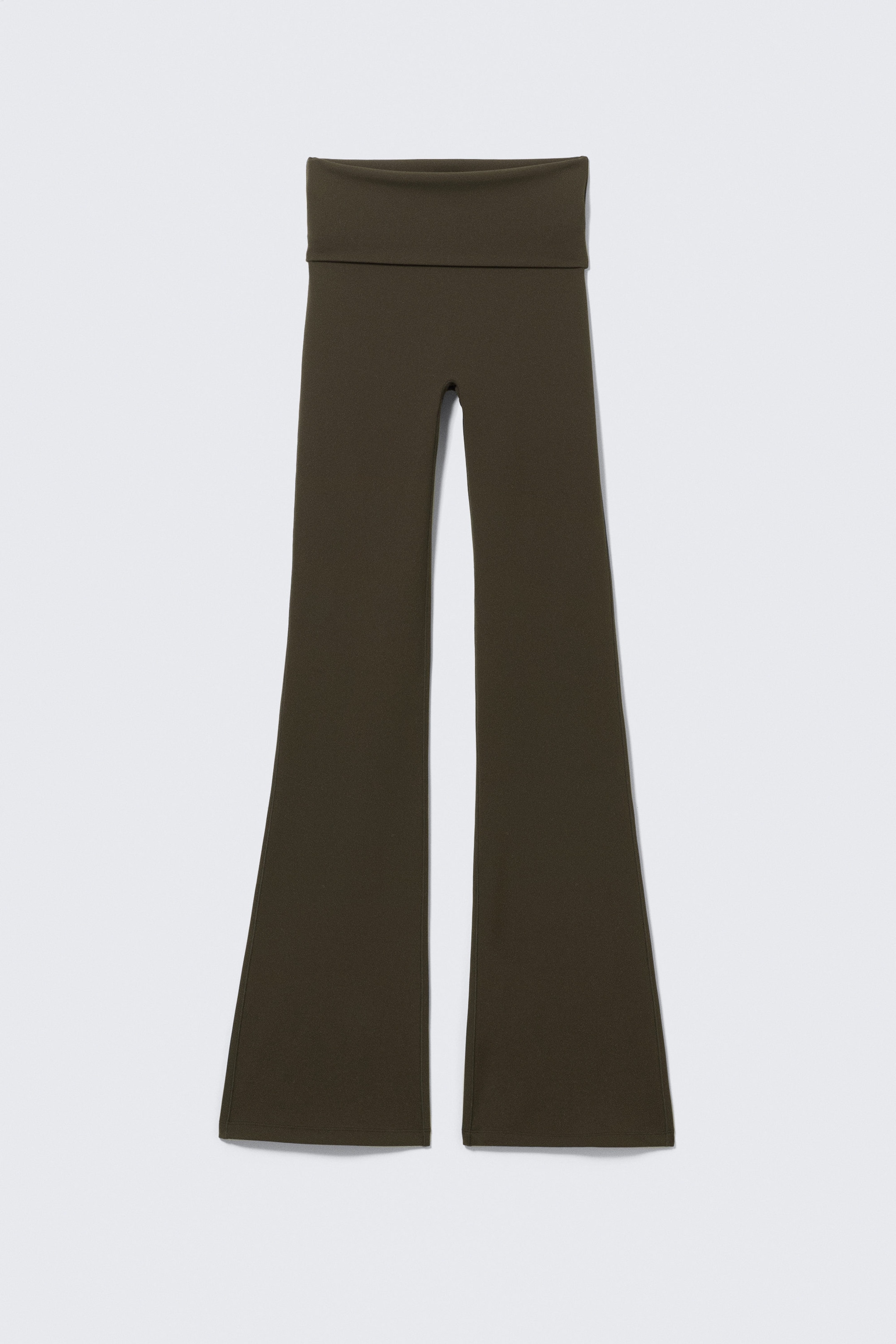 Dunkelbraun - Yoga-Leggings mit umgeschlagener Taille - 4