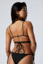 Schwarz - Triangel-Wickel-Bikinioberteil - 2