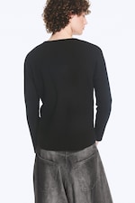 Black - Long-sleeved cotton henley - 3