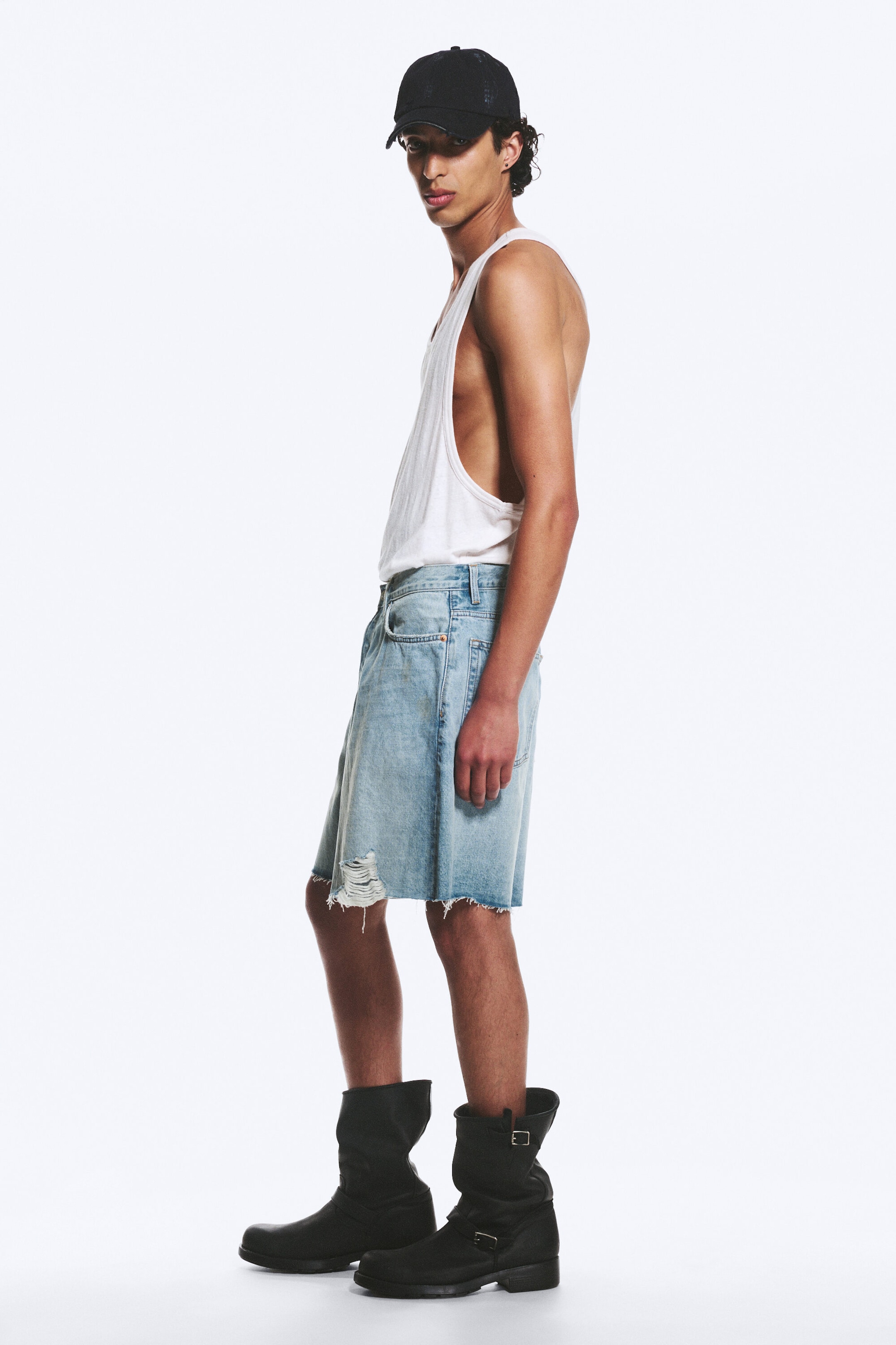 Kimberly Worn - Medium Blue - Ash Loose denim shorts - 2