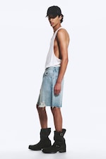 Kimberly Worn - Medium Blue - Ash Loose denim shorts - 2