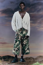 Klassisk camo - Lang cargoshorts i bomull - 0