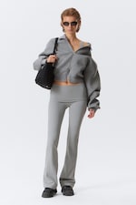 Ljus dimgrå - Utsvängda yogatights med vikt midja - 0