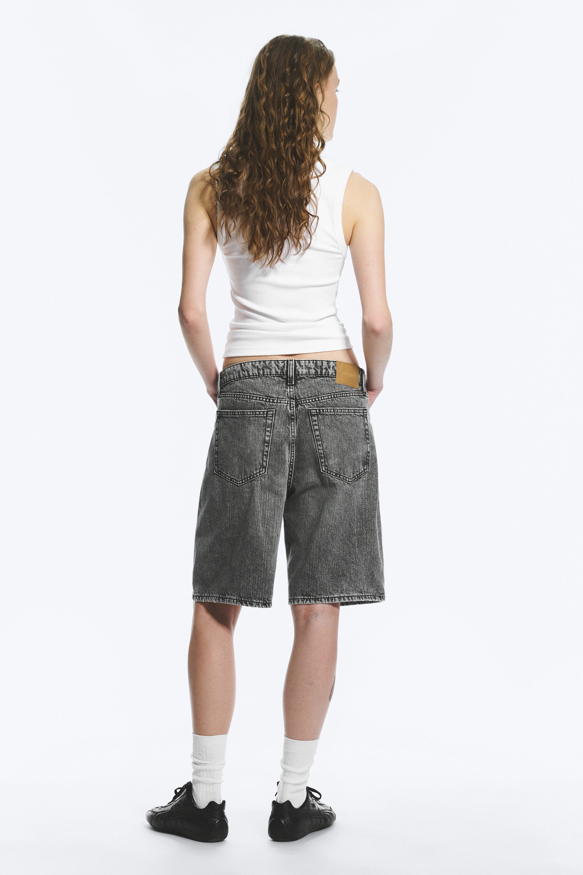 monterey low rise denim shorts - Grey Fade - Grey | Weekday EU