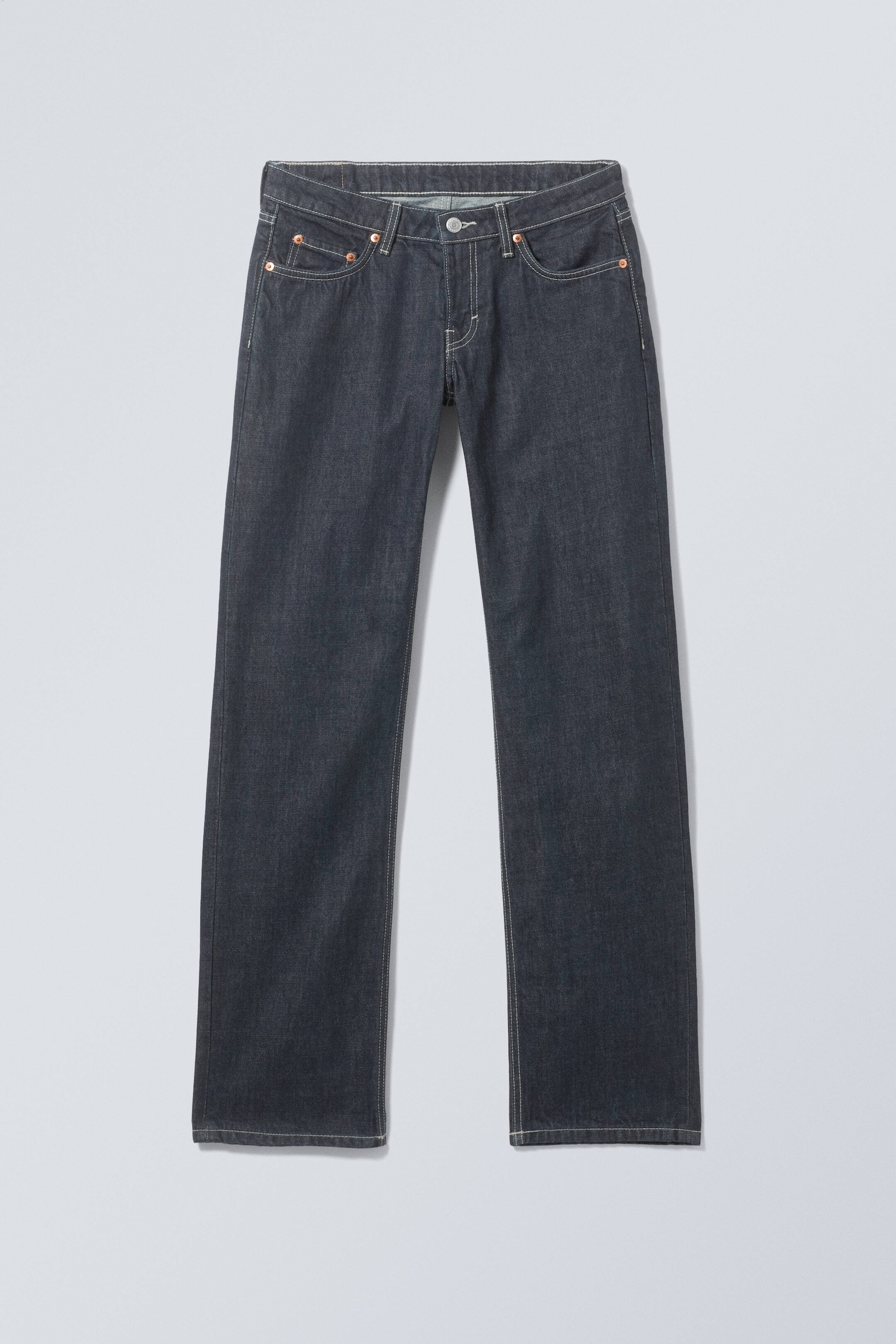 Agrandir l'image: Jean droit standard taille basse Arrow - Blue Rinse – Bleu foncé - FEMME | H&M FR 1
