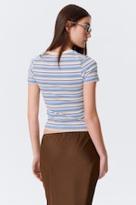 Blue/Pink Multi Stripe - Tight Mini T-shirt - 2