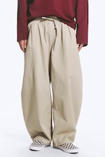Dusty Beige - Barrel Pull-on Trousers - 1