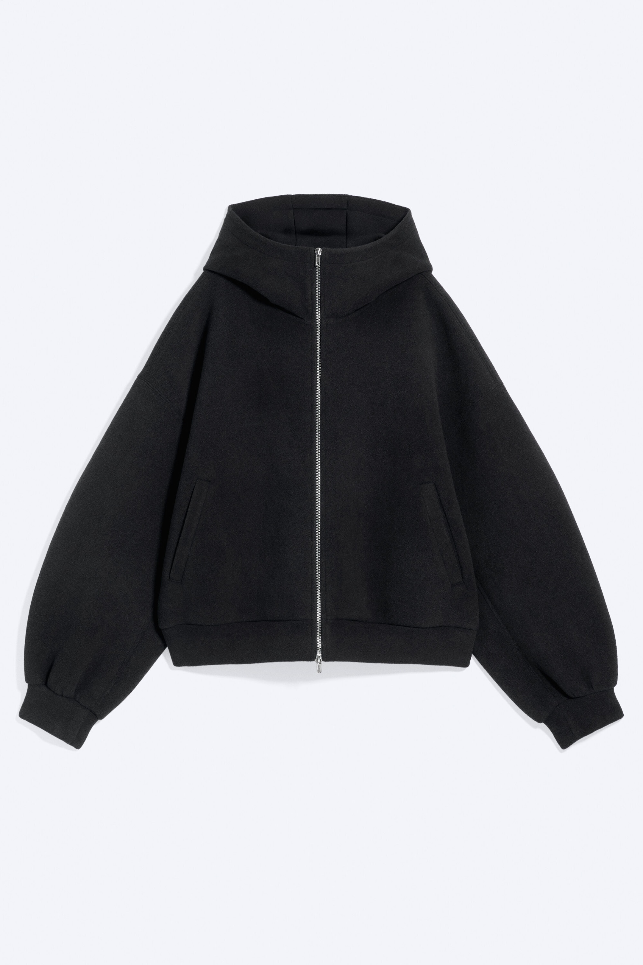 Black - Oversized Bonded scuba hoodie - 1