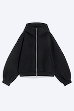 Black - Oversized Bonded scuba hoodie - 0
