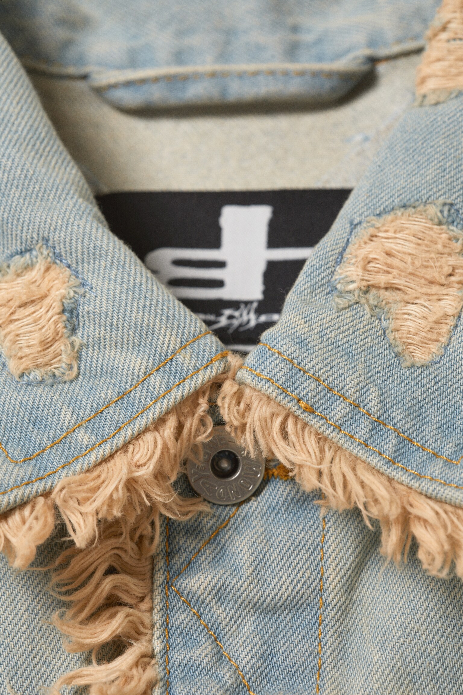 CM x LB Looser Pink Rip Unisex Jacket - Light Blue - Pink Rip - 3