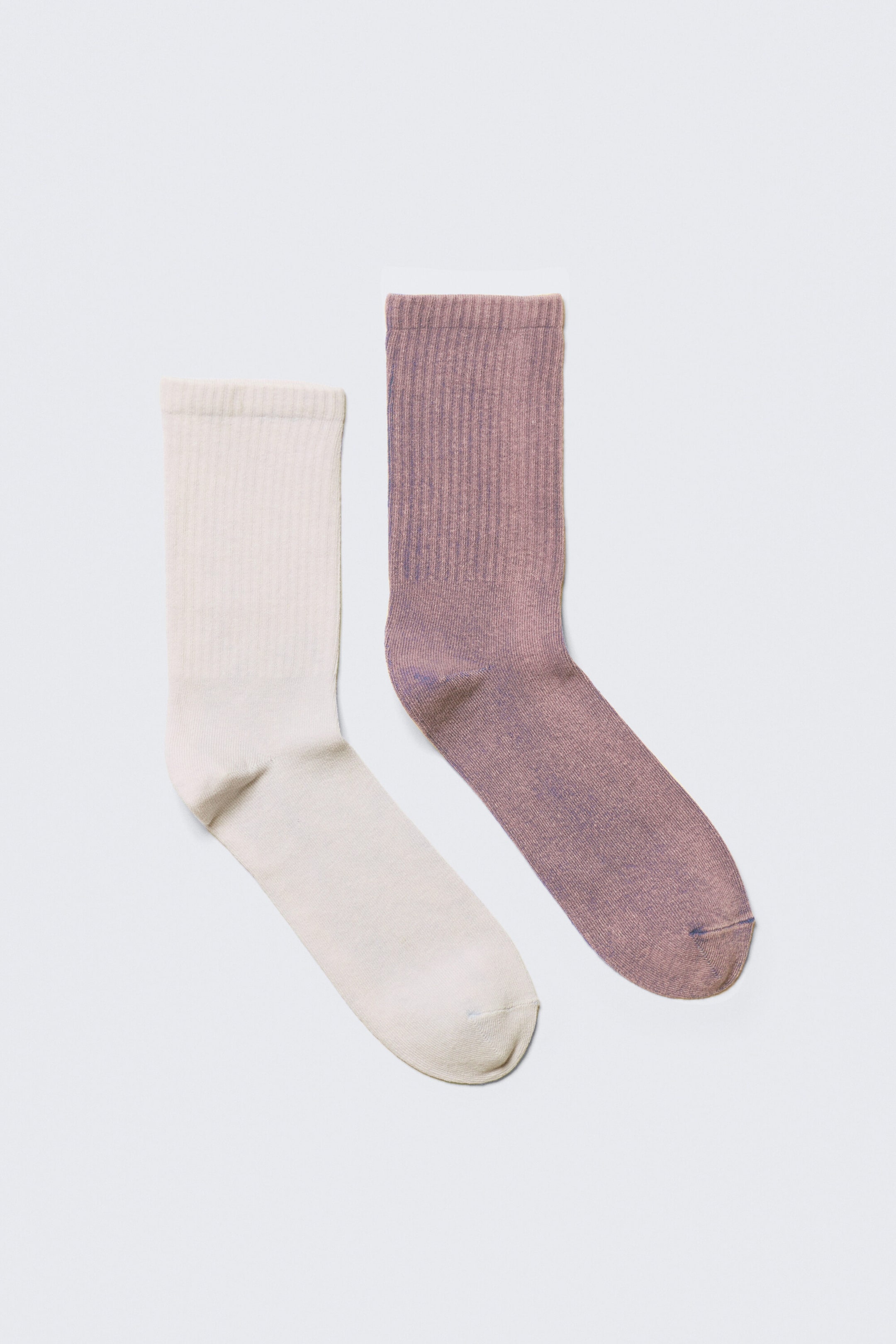 Light Dusty Mole - 2-pack Washed Crew Socks - 0