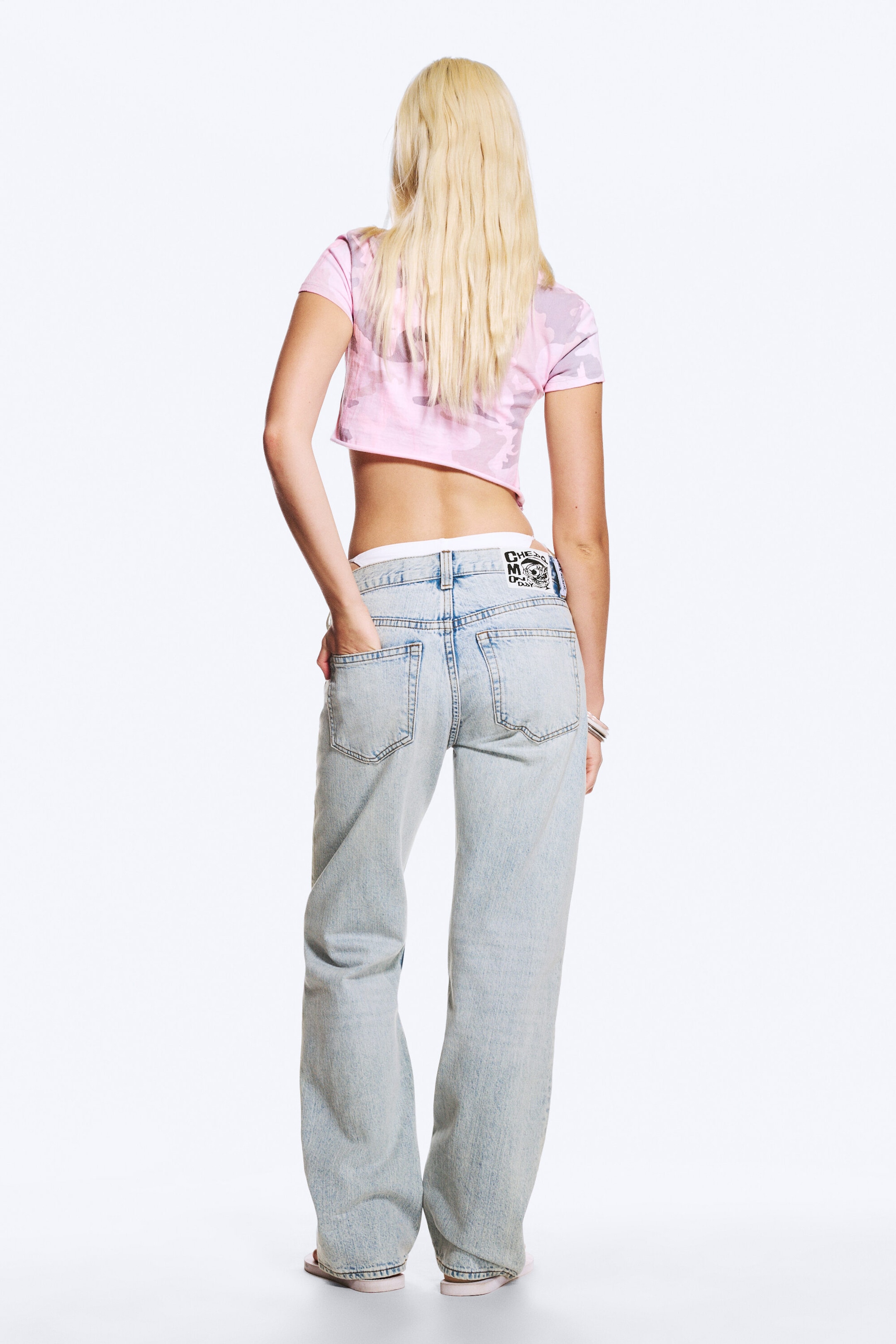 Light Blue - Anti Unisex Low Waist Regular Straight Jeans - 8