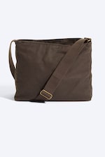 Dark Brown - Unisex-Schultertasche aus Canvas - 1