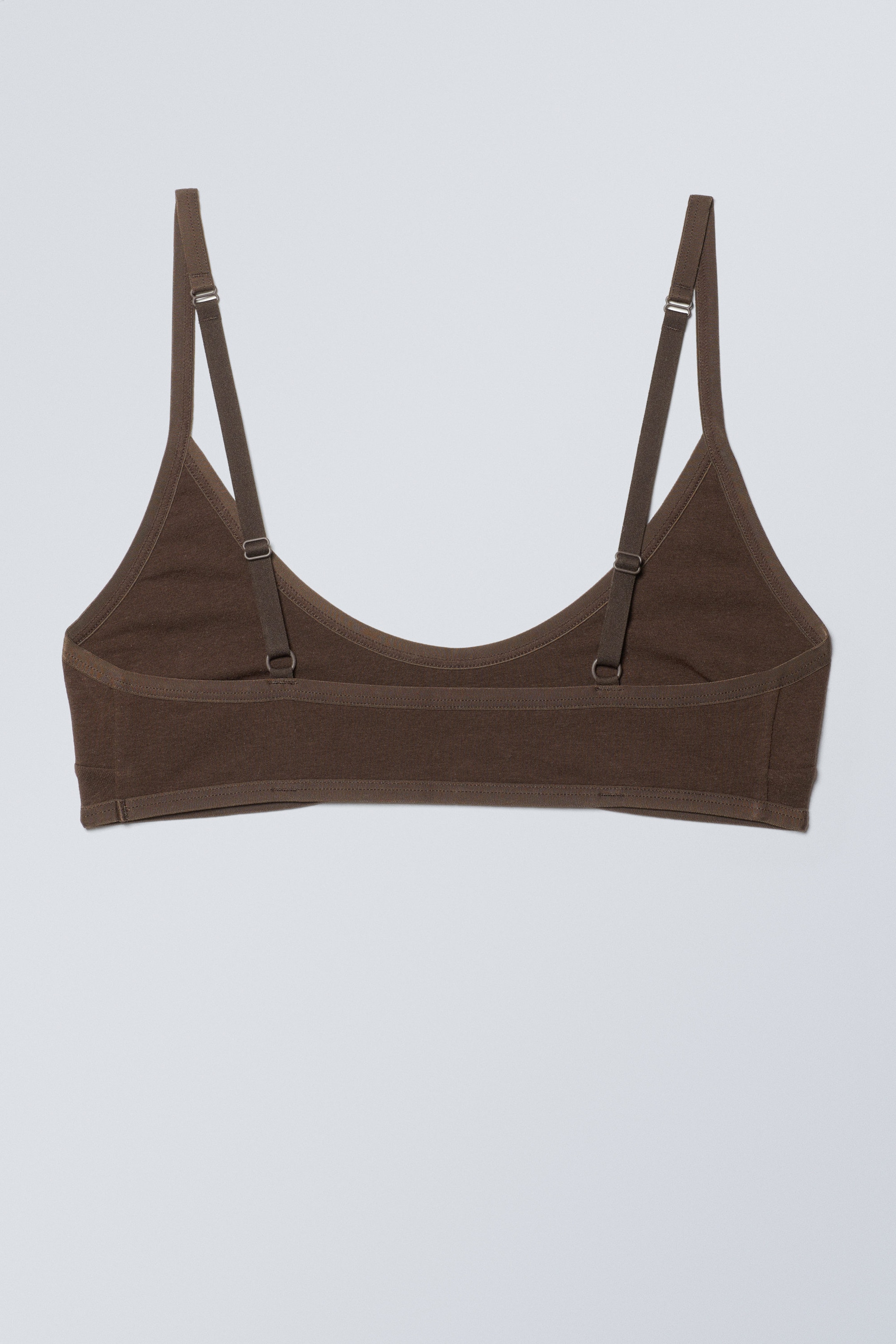 Donkerbruin - Inez katoenen bralette met ronde hals - 1