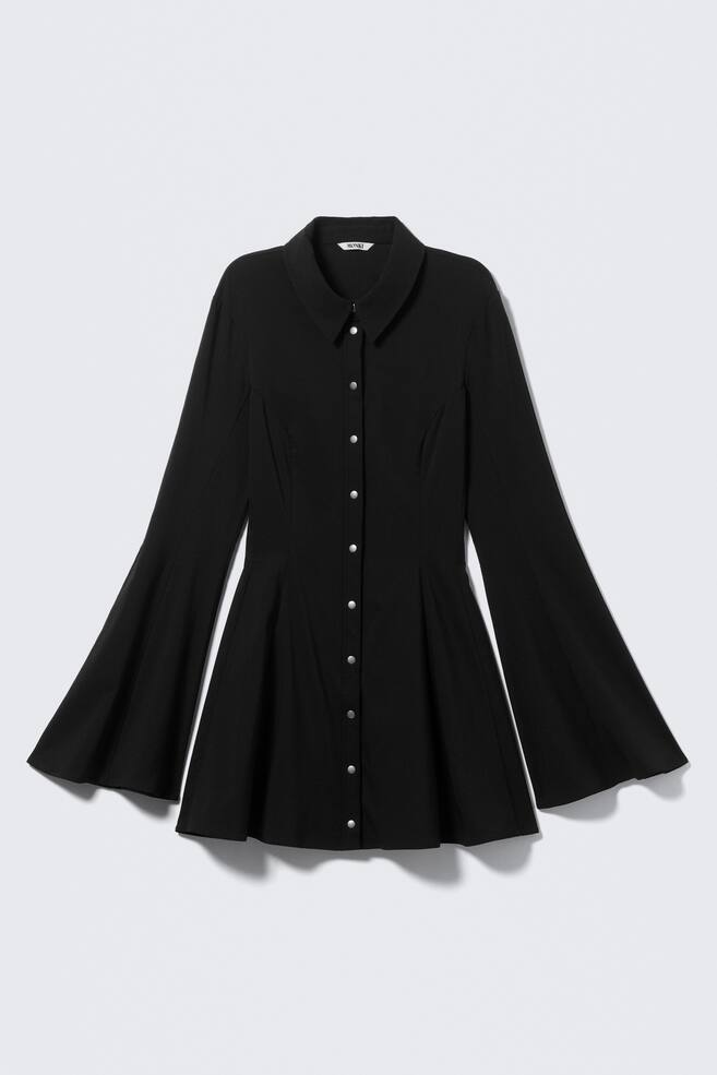 Mini-Hemdkleid mit Fit-and-Flare-Silhouette - Schwarz - 1