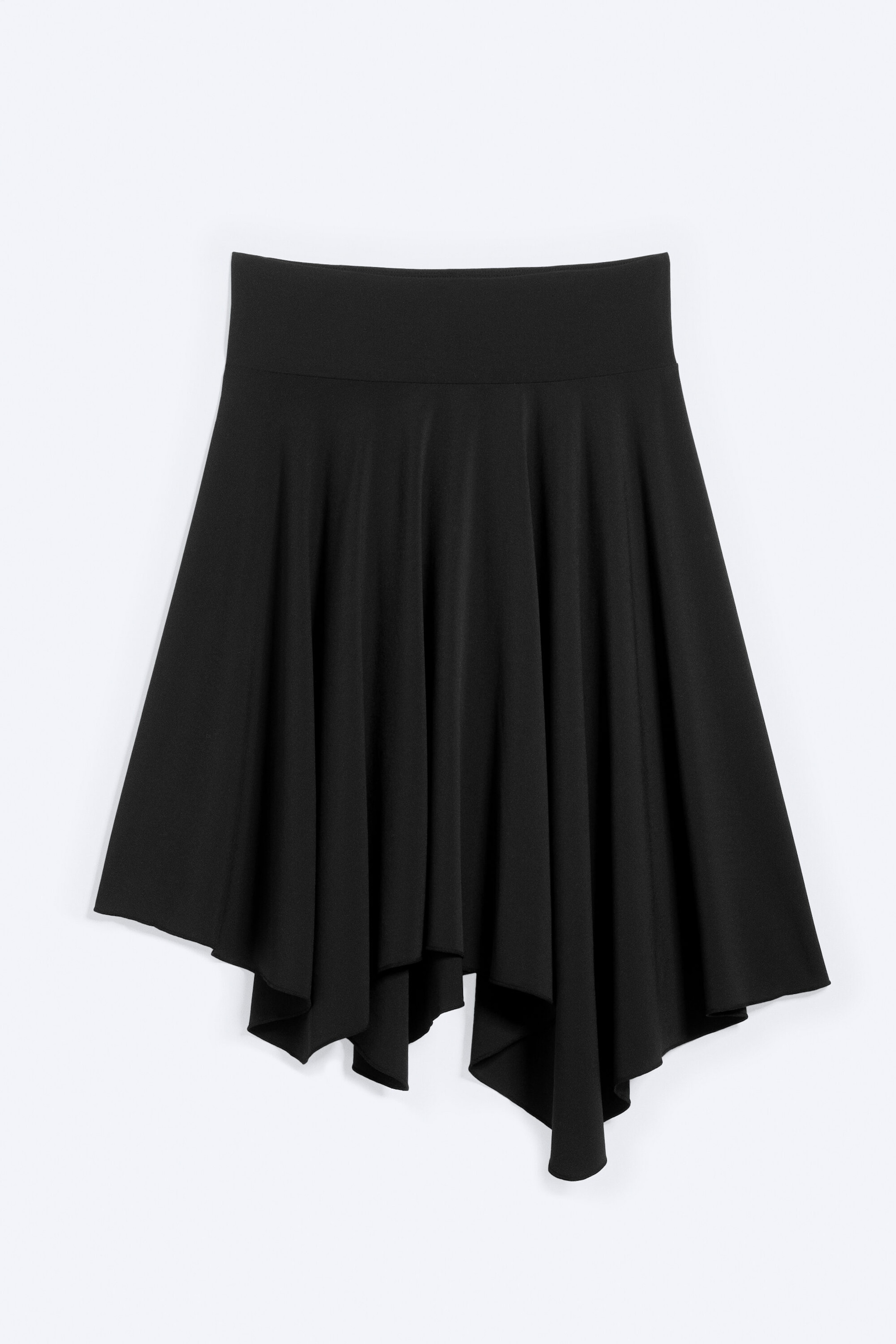 Svart - Mid waist asymmetrisk kjol i jersey - 4