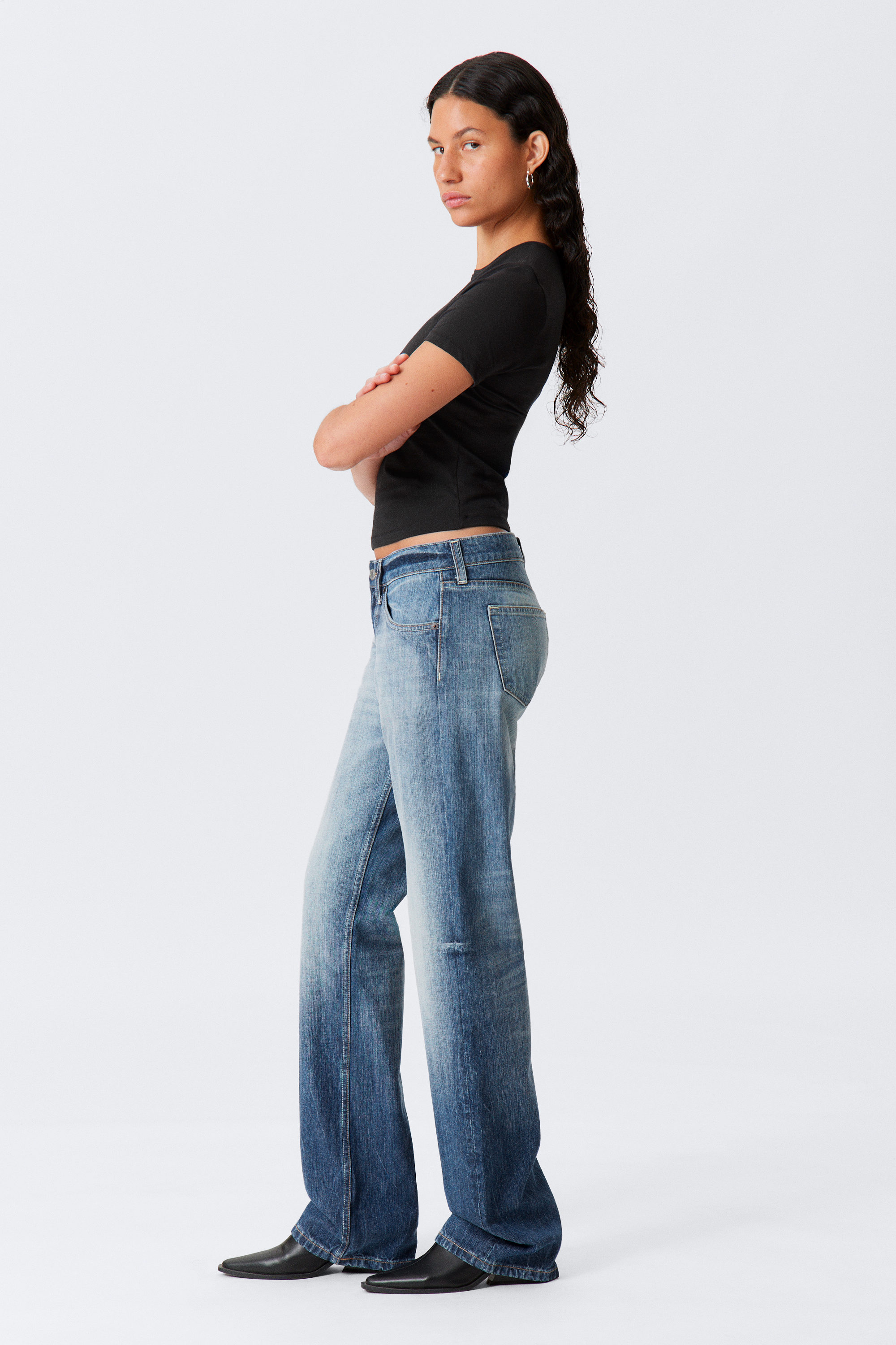 Board Blue - Medium Blue - Arrow Low Rise Regular Straight Leg Jeans - 2