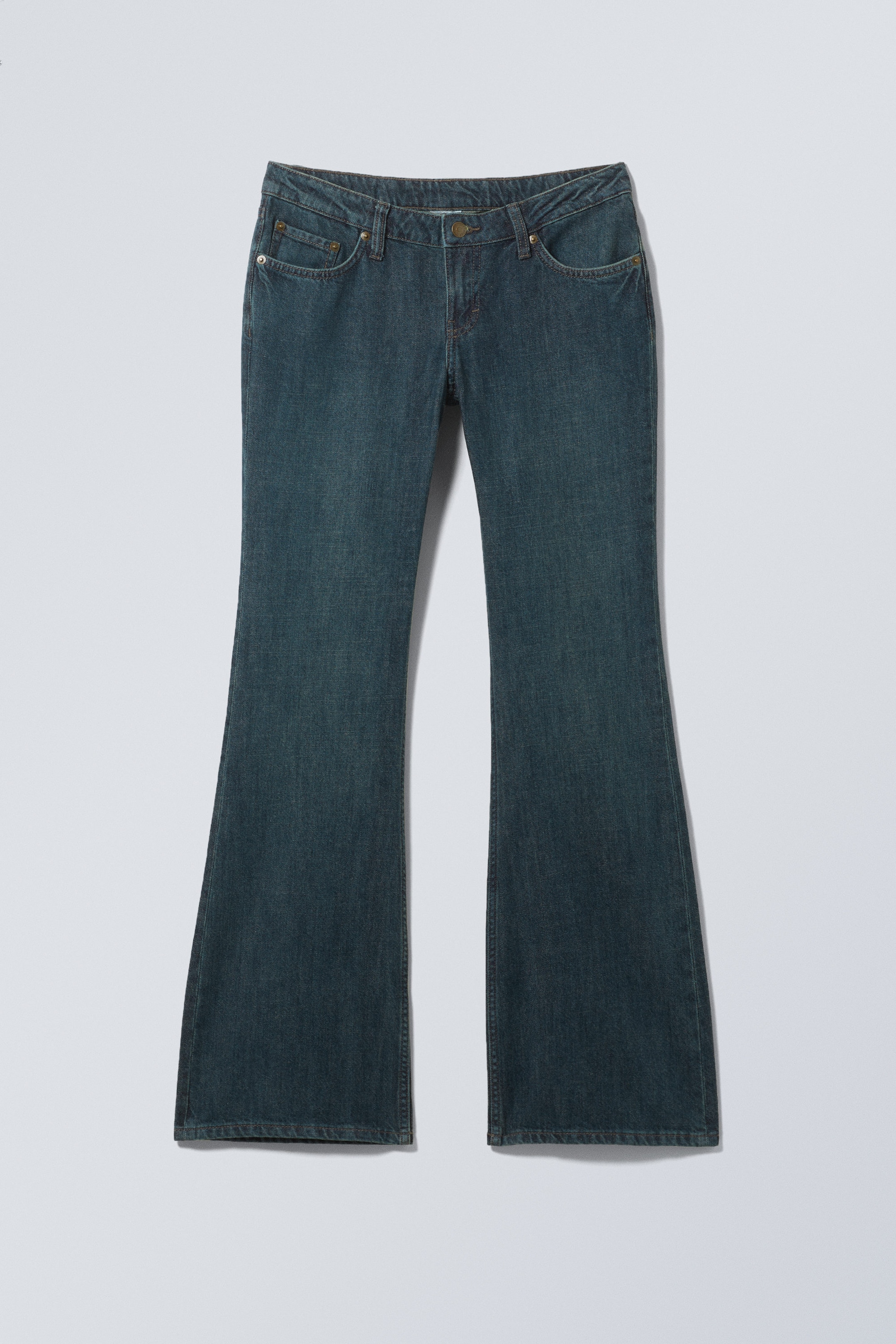 Lake Blue - Middelblauw - Nova lage smalle bootcut jeans - 1