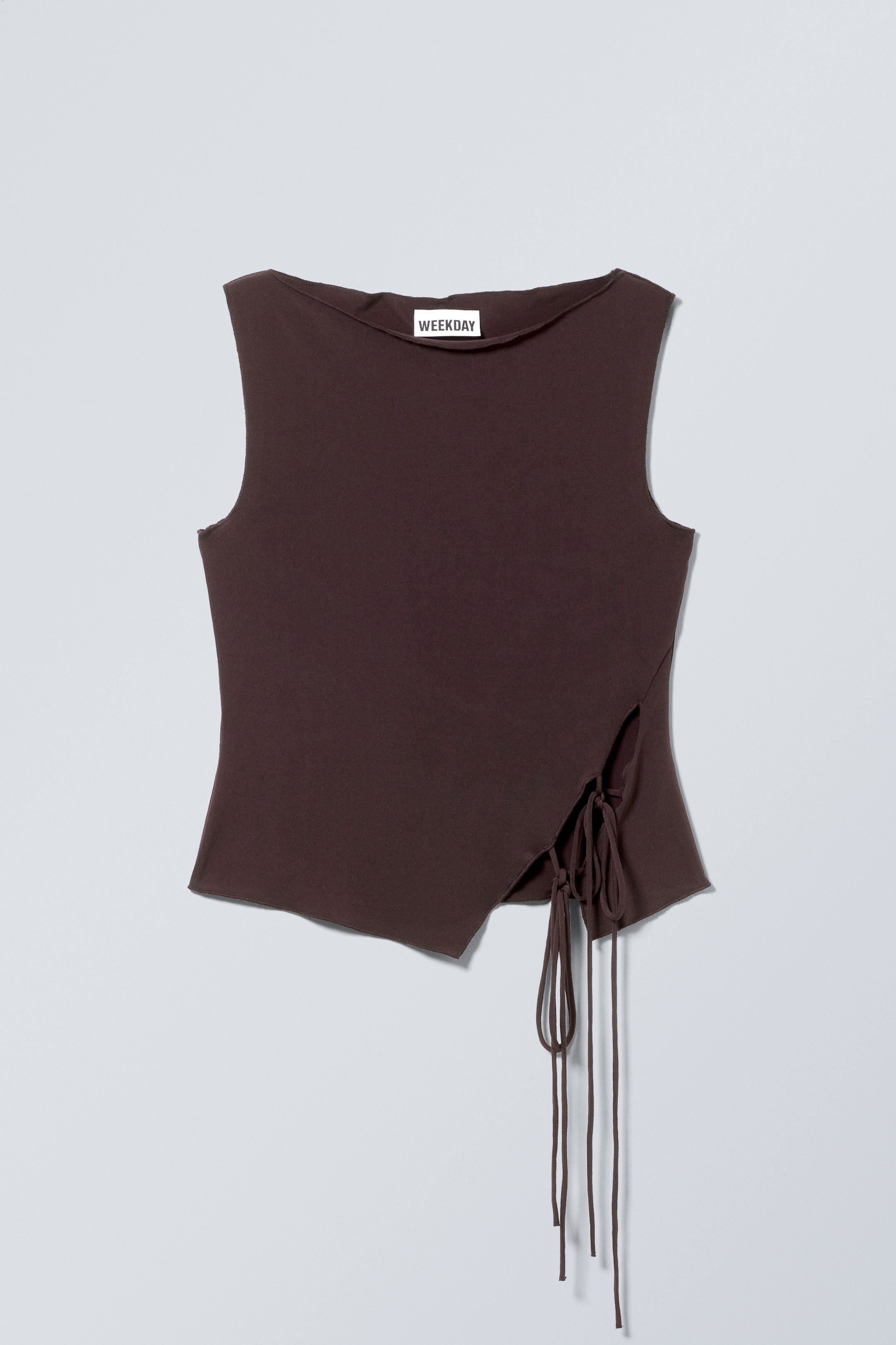 Se større billede: Ærmeløs top med bindebånd i siden - Mørk blomme - DAME | H&M DK 1