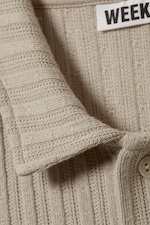 Taupe cendré - Chemise boutonnée en maille manches courtes - 1