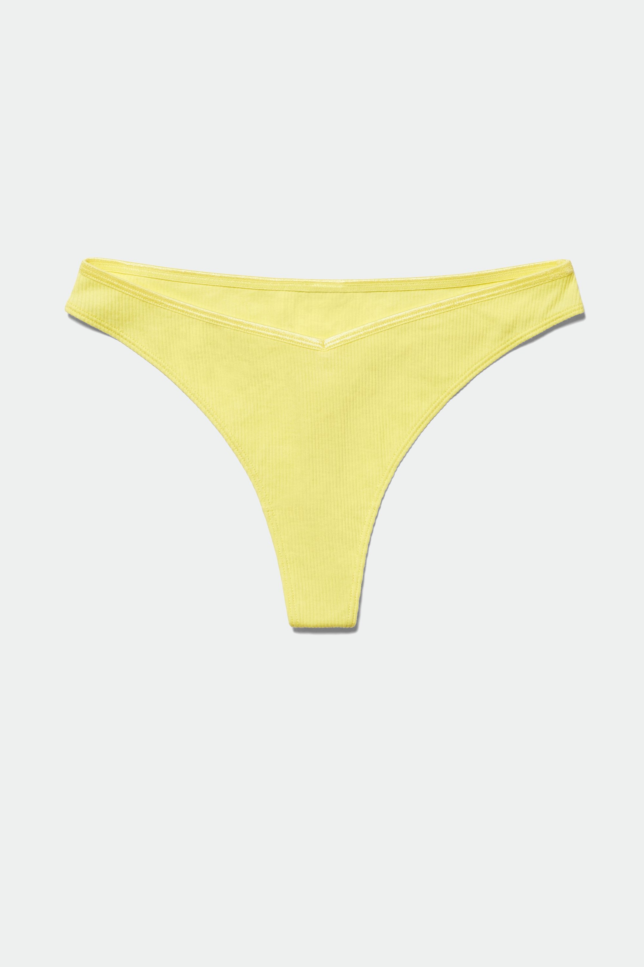 Yellow - Julie V-cut Thong - 0