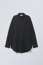 Zwart - Perfect overhemdblouse popeline - 0
