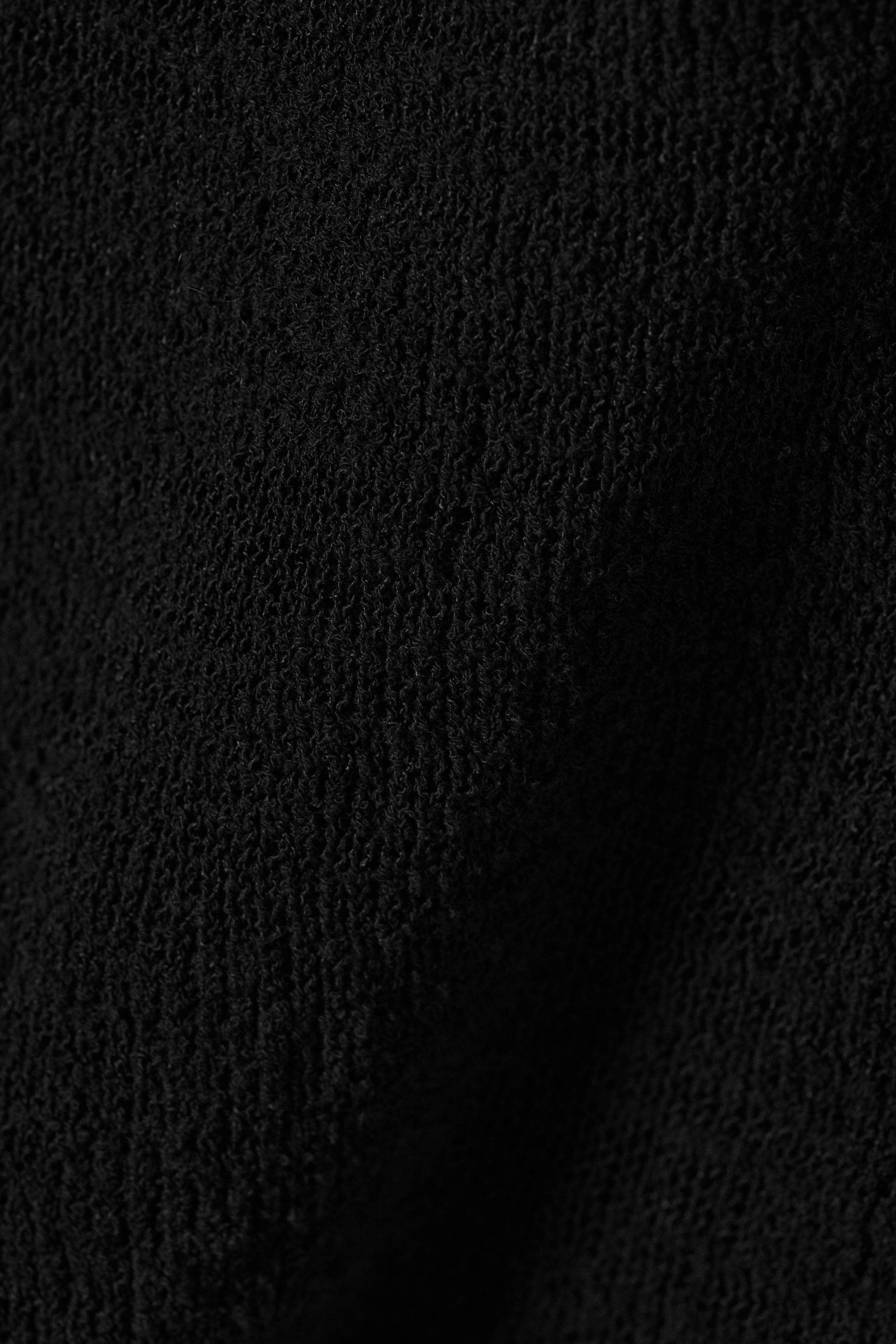 Black - Off-Shoulder Knitted Sweater - 4