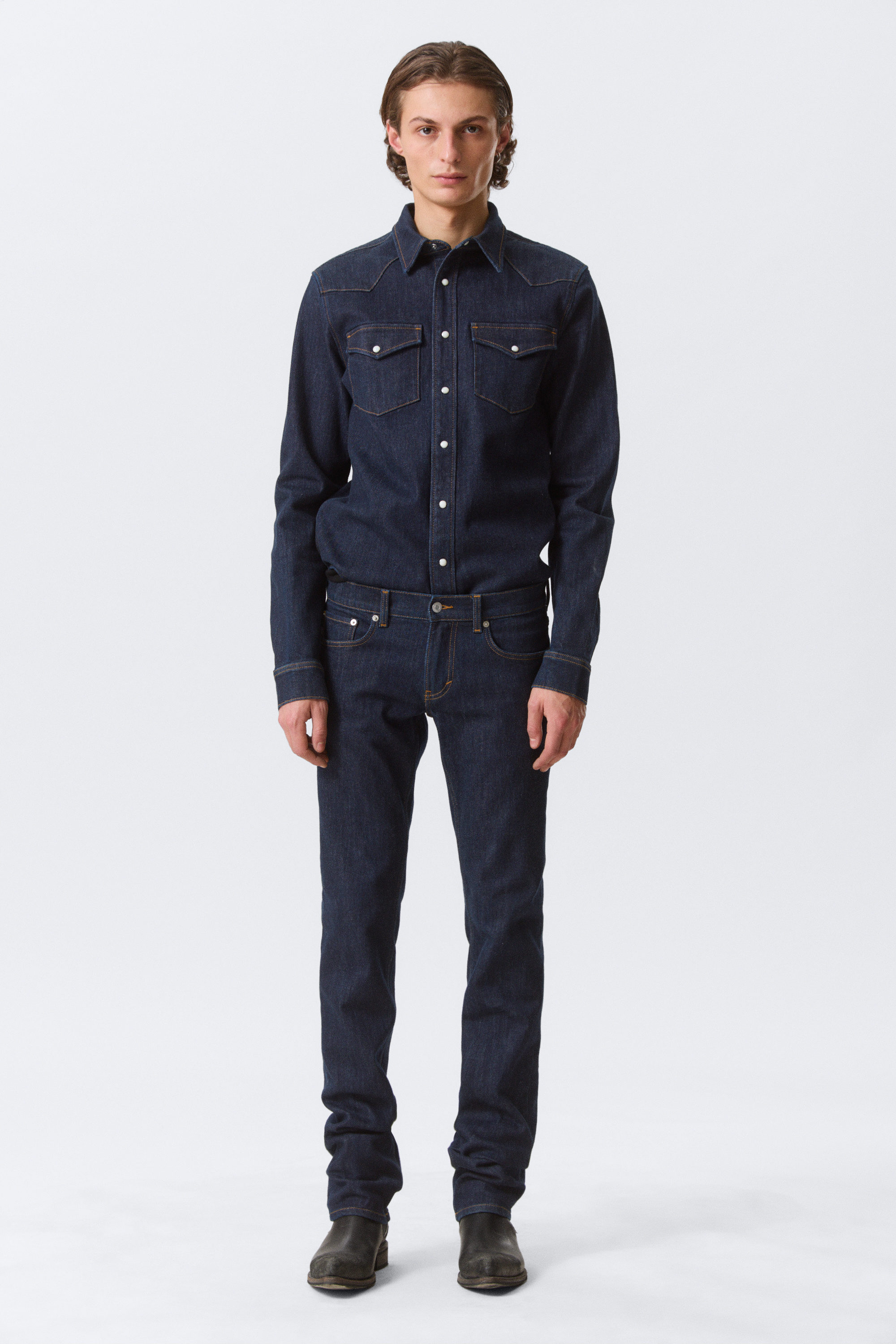 Blue Rinse - Dunkelblau - Schmal geschnittenes Jeanshemd - 2