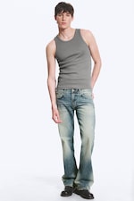 Chill Blue - Mellanblå - Sky Low Waist Regular Bootcut Jeans - 0