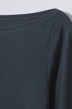 Donker poederblauw - Era mini-jurk met boothals - 1