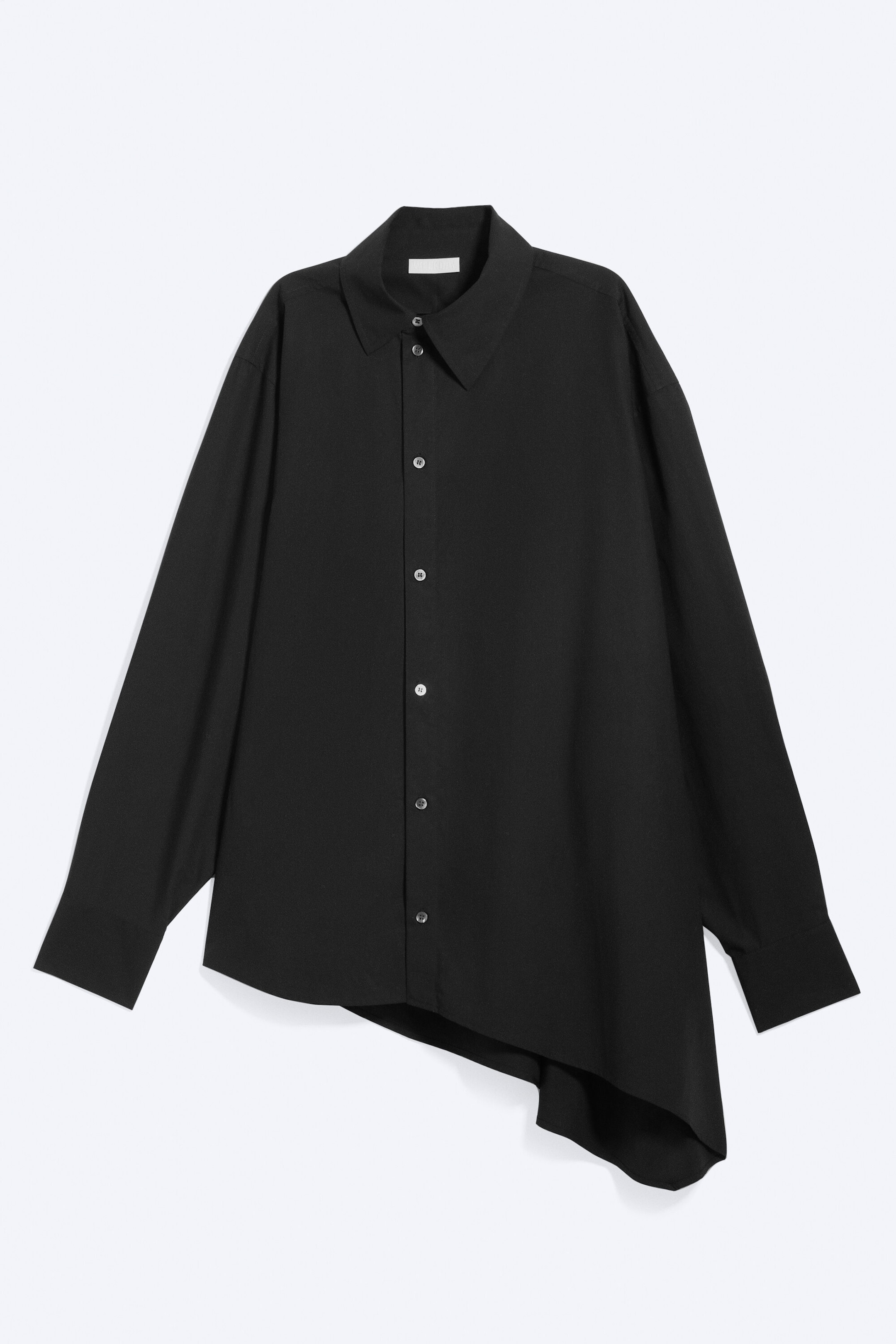 Off-black - Cross-buttoned Expand Shirt - 5