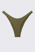 Vert foncé - Bas de bikini brésilien froncé taille mi-haute - 3