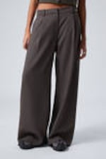 Dark Mole - Low Waist Wide Suiting Trousers - 1