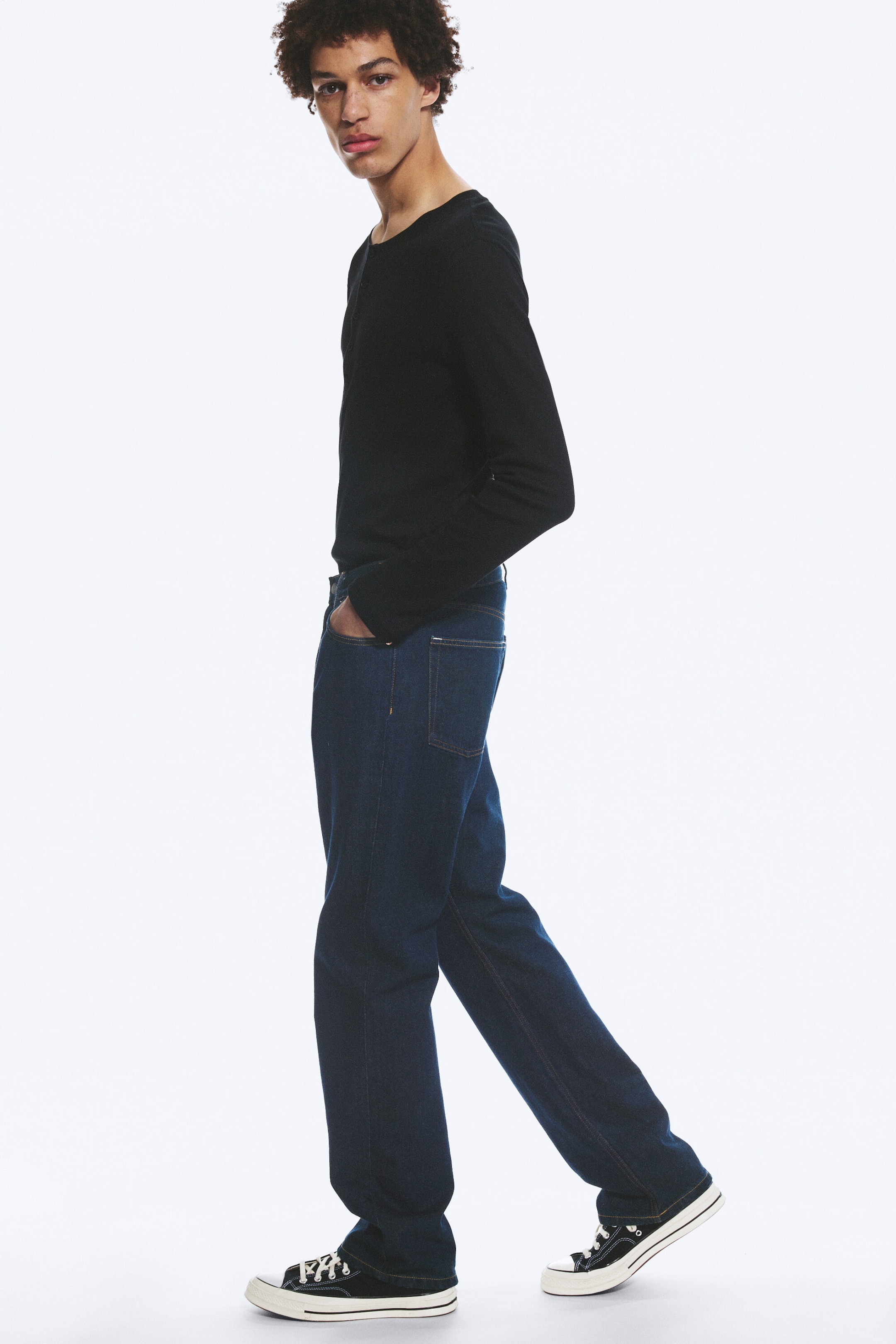 Blue Rinse - Orbit Mid Rise Regular Straight Leg Jeans - 3