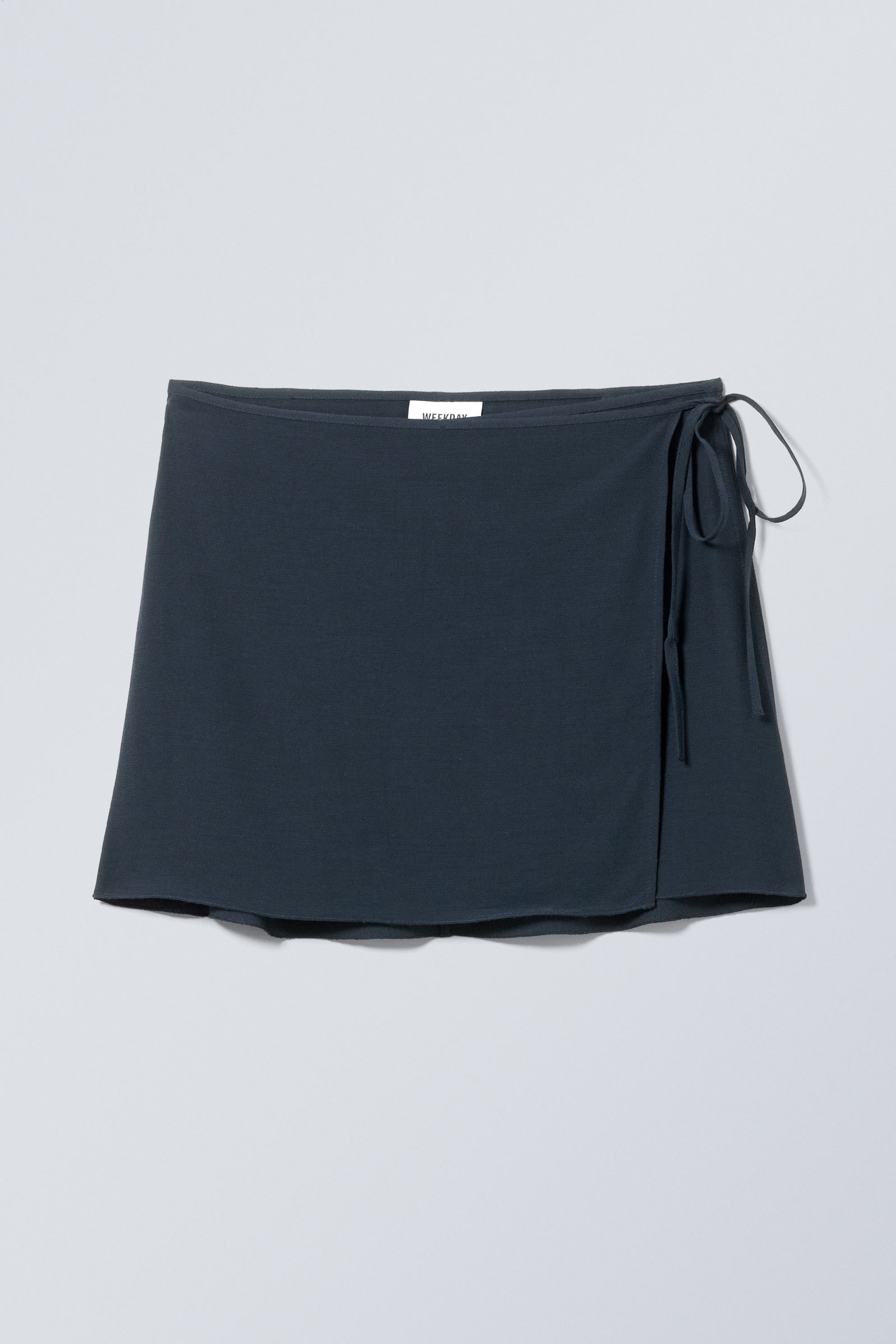 Donkerblauw - Elegante viscose mini-wikkelrok - 0