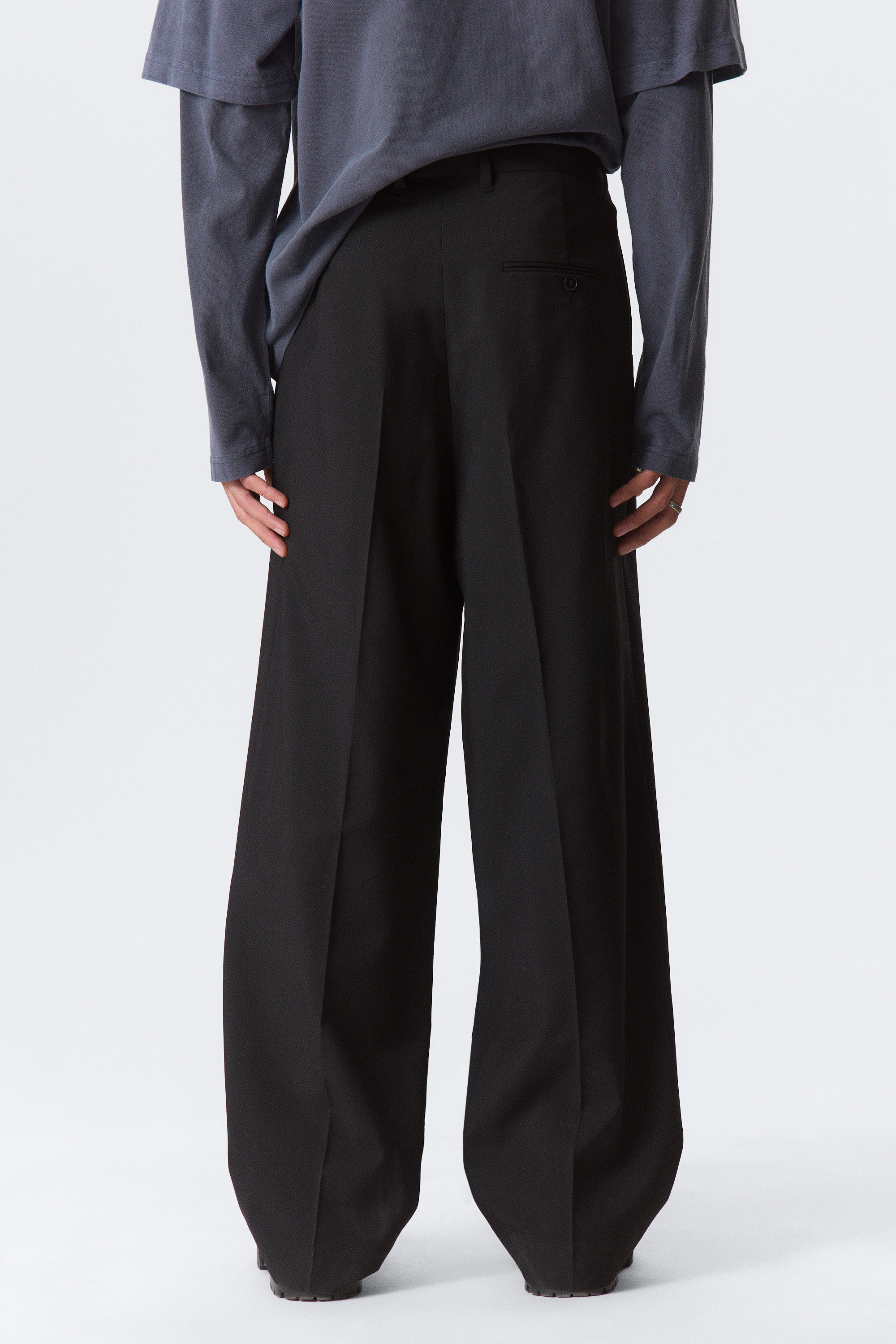 Black - Uno Loose Suit Trousers - 2