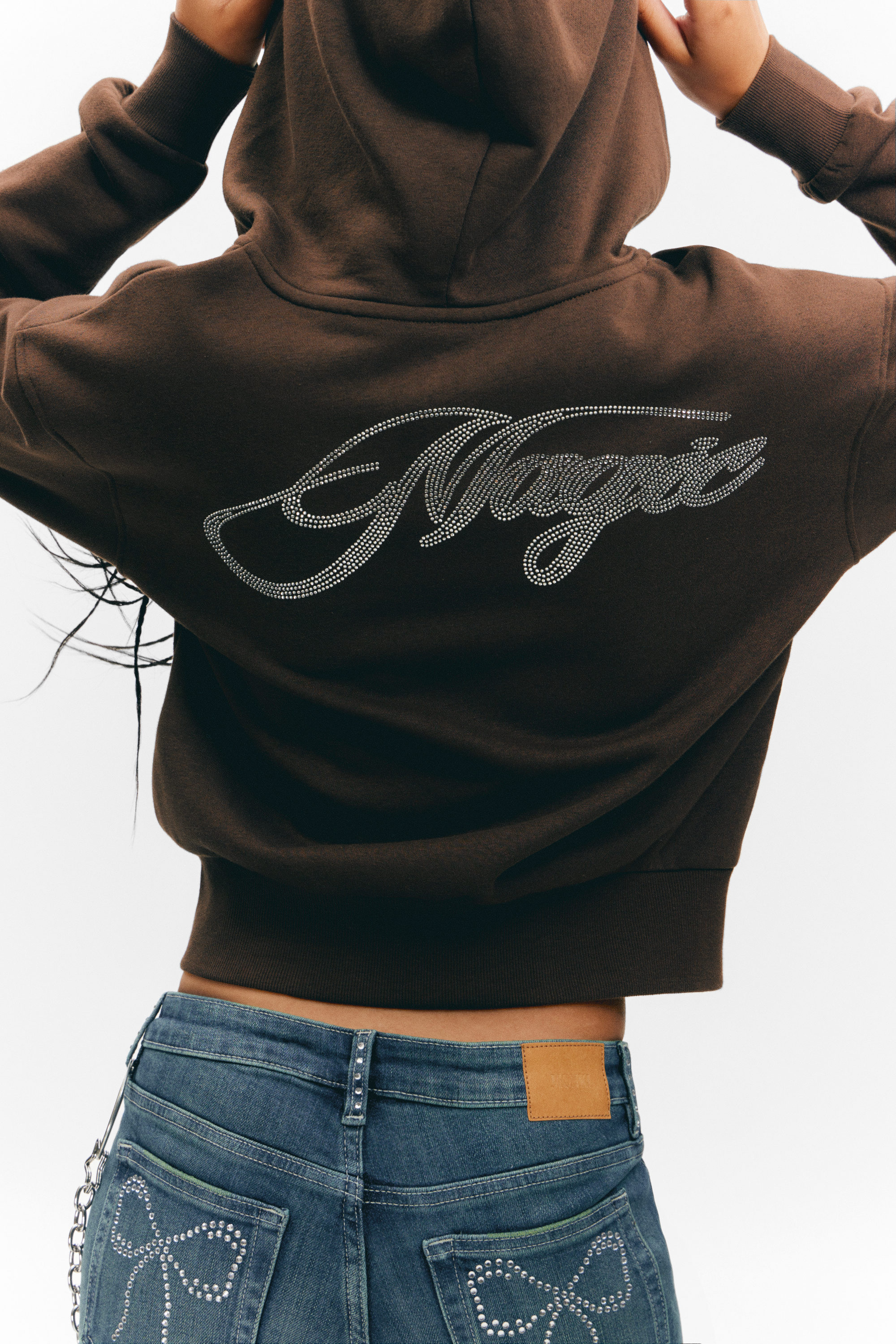 Dark Brown - Magic - Short Zip Hoodie - 2