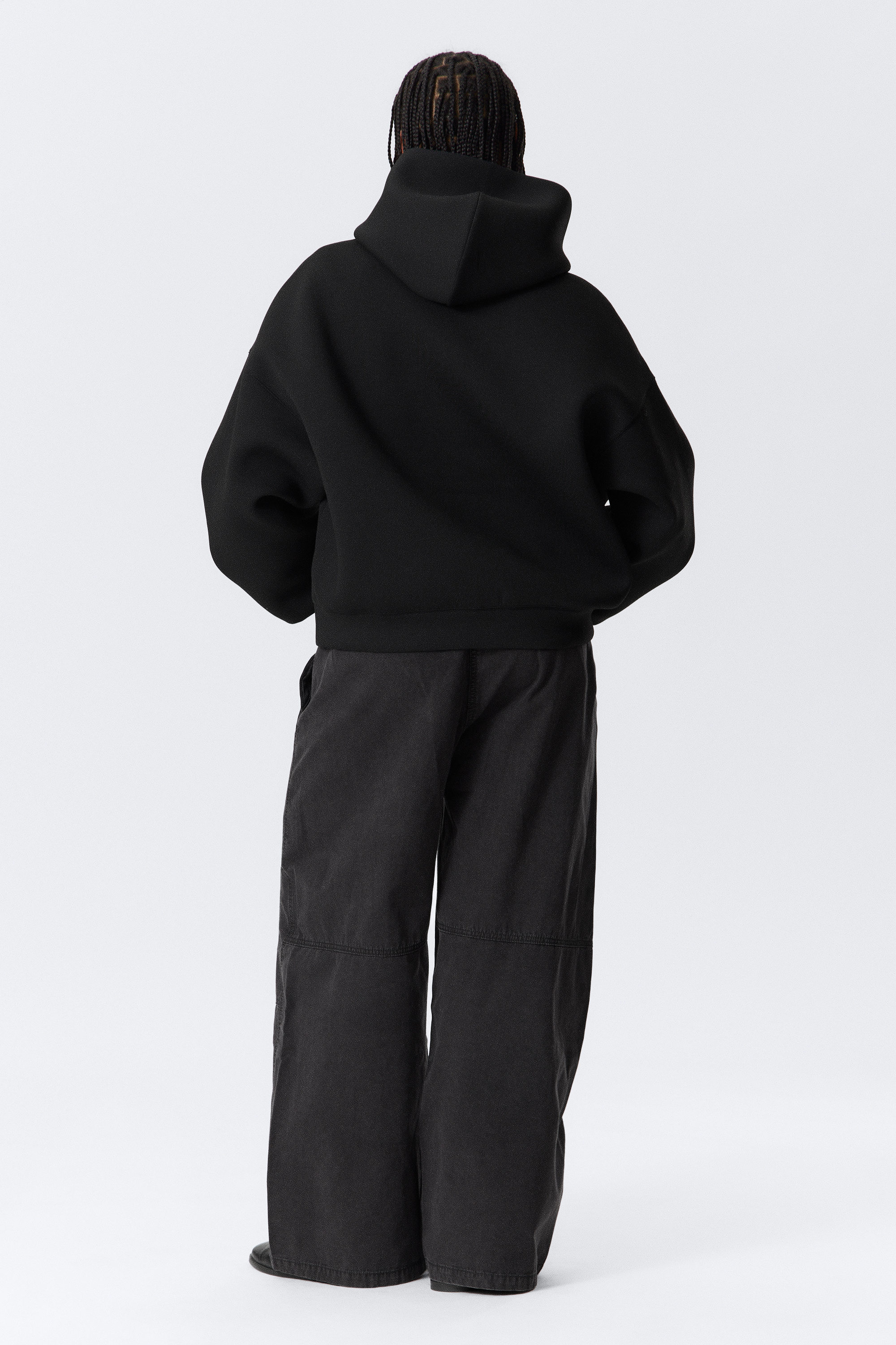 Noir - Sweat à capuche scuba oversize - 2