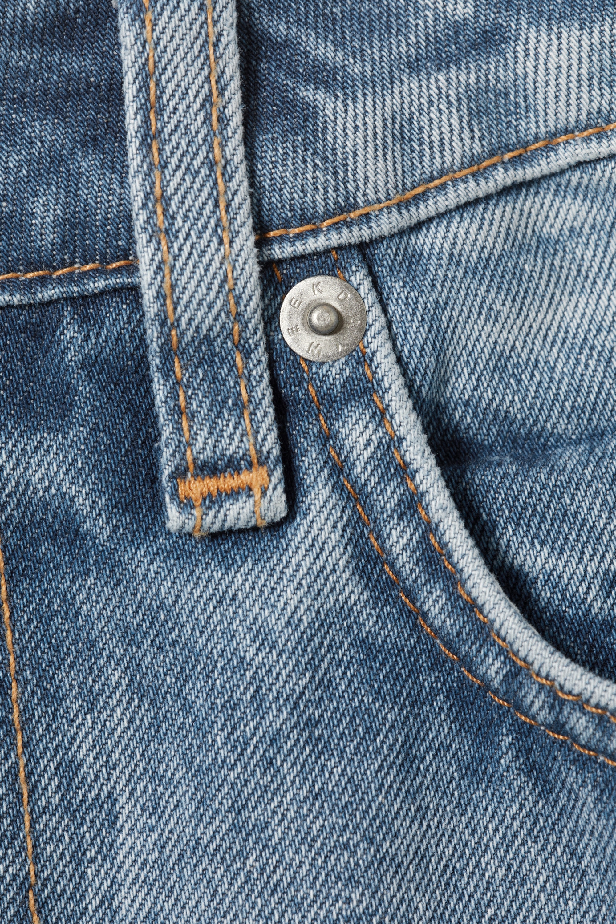 Eighteen Blue - Mellanblå - Laika Mid Waist Regular Straight Leg Jeans - 4