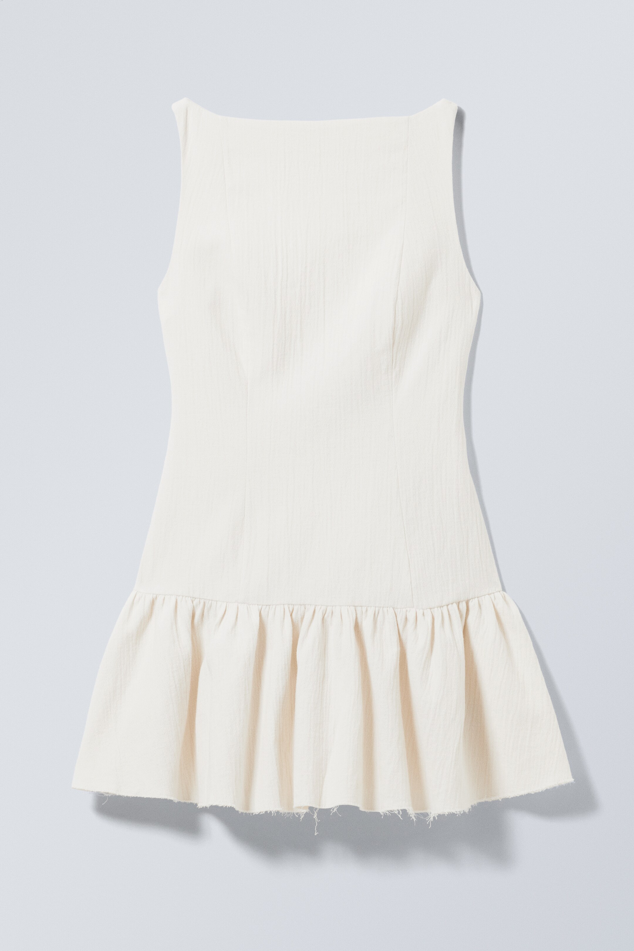 Zobacz większy obraz: Sukienka mini bez rękawów z diagonalu - Biały - ONA | H&M PL 5