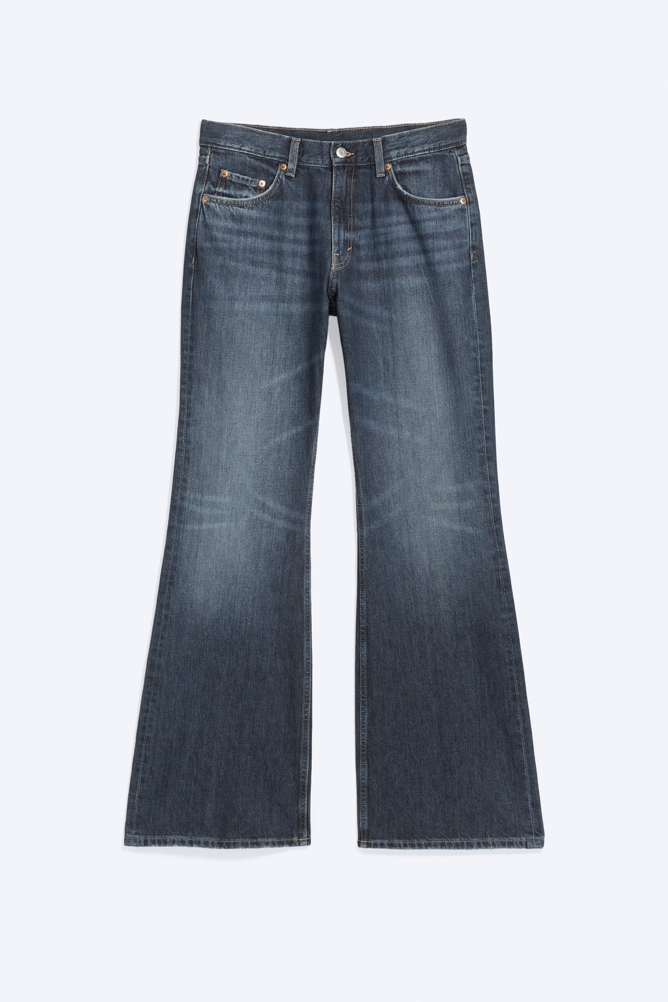 Misty Blue - Dark Blue - Helix Low Rise Regular Flared Jeans - 0