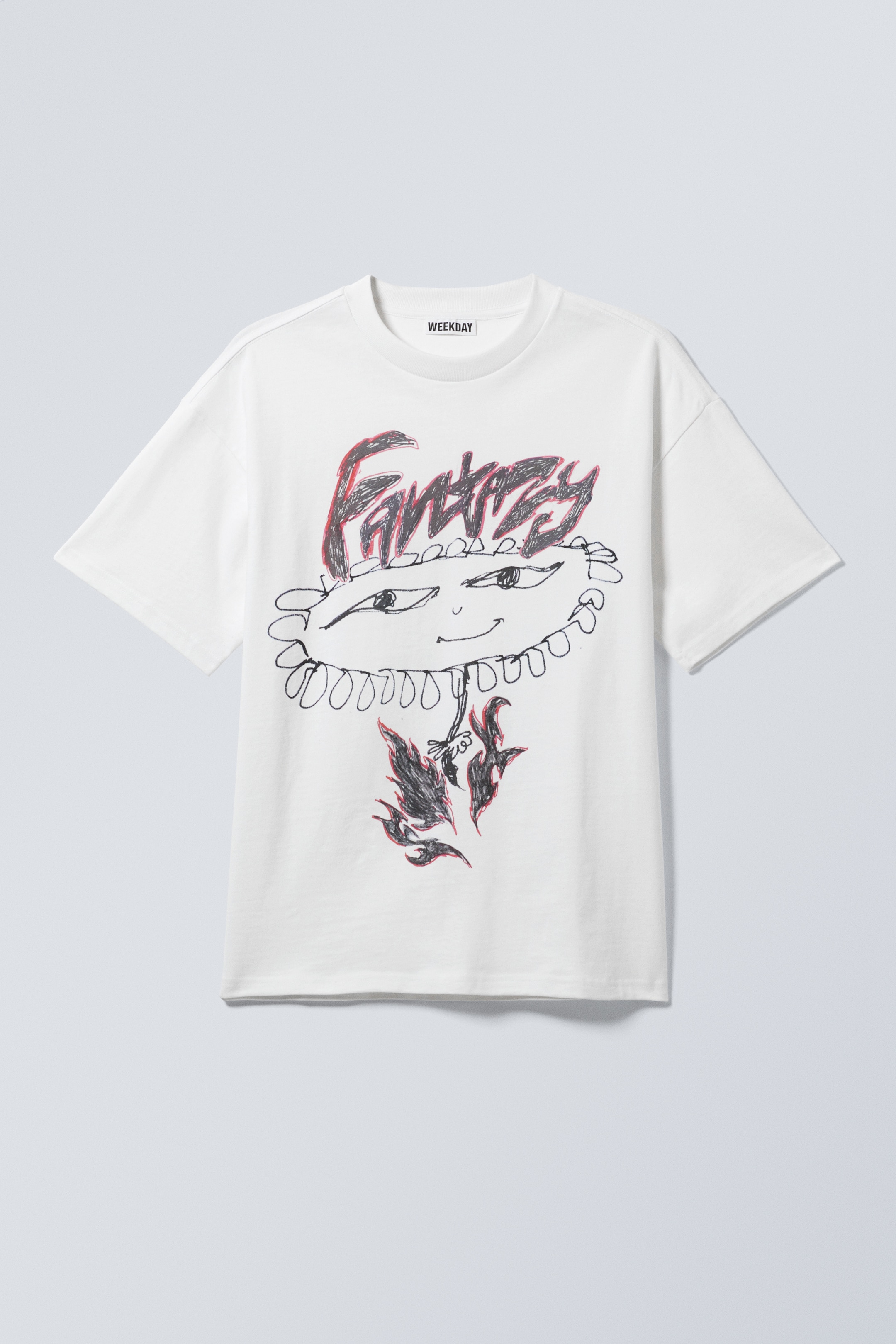 Grotere afbeelding bekijken: Great Boxy Printed Graphic Tee - White - Fantazy Flower - HEREN | H&M BE 1