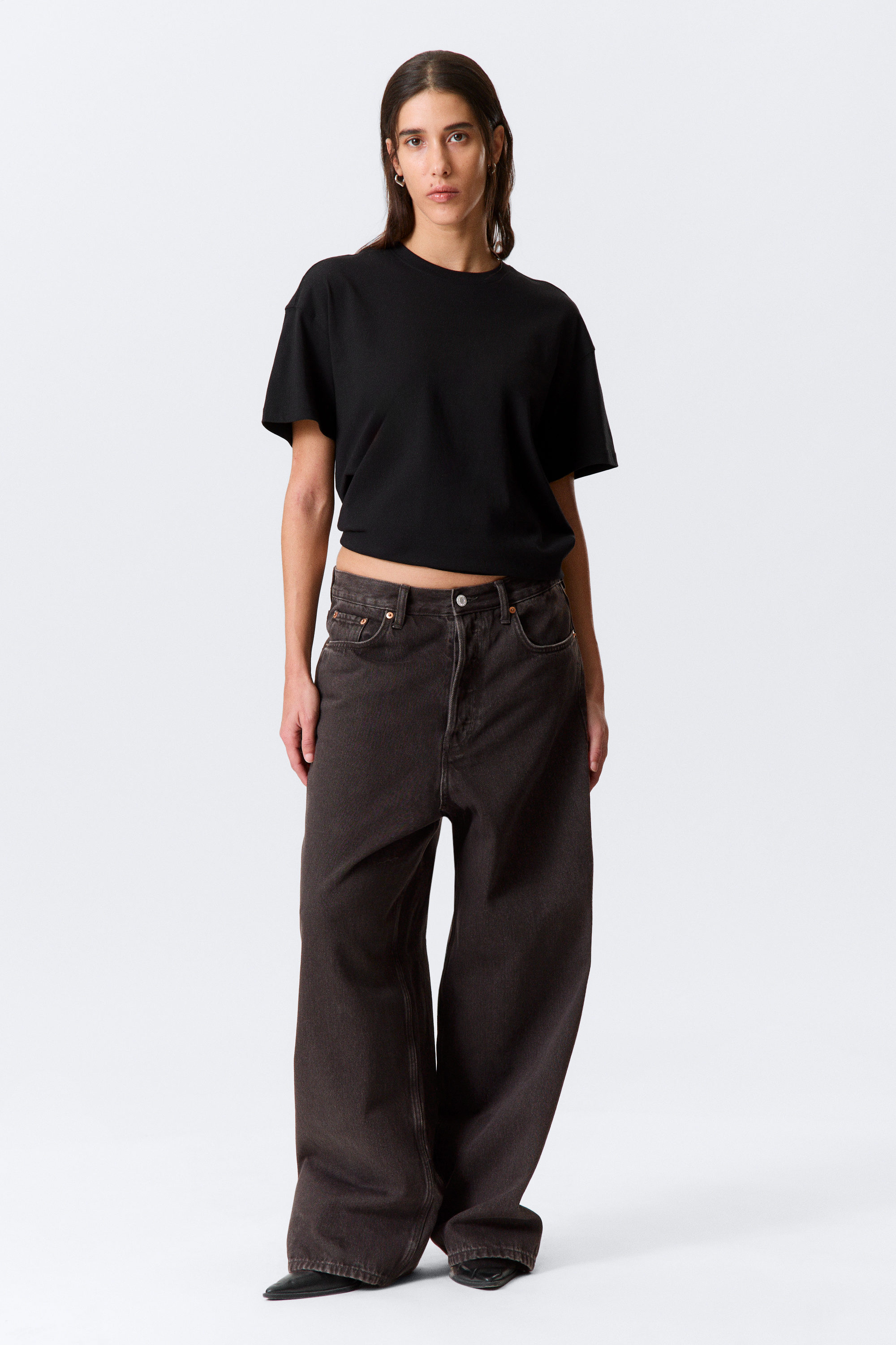 Tuned Black - Svart - Astro Loose Baggy Leg Jeans - 2